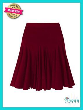 Flared Ruffle Dance Skirt for Women Ballroom Salsa Latin Jazz